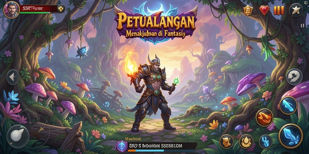 Screenshot utama 55RT menampilkan aksi seru dalam gameplay petualangan.