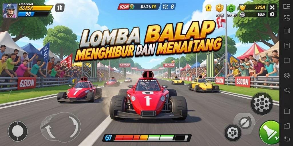 Gameplay balapan seru di 62IDN dengan grafis menawan.