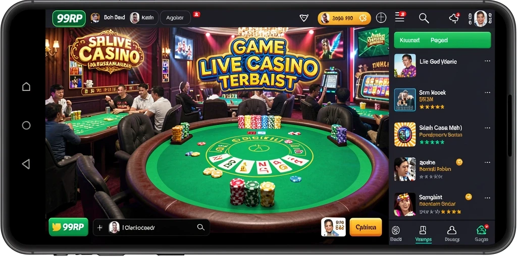 Tampilan gameplay Live Casino yang mengasyikkan di 99RP.