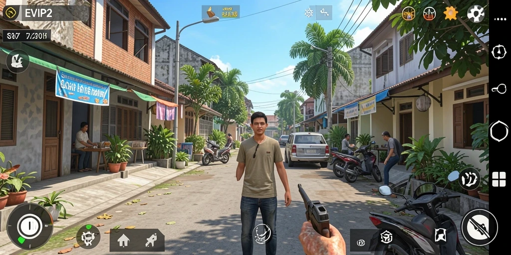 Tampilan gameplay <strong>EVIP2</strong> yang realistis dan interaktif.
