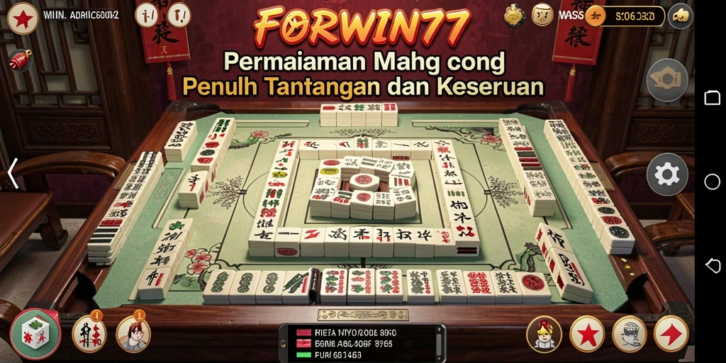 Tampilan gameplay menakjubkan dari FORWIN77 yang penuh tantangan Mahjong.