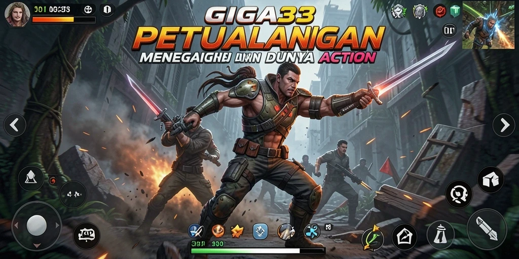 Tangkapan layar GIGA33 menunjukkan aksi seru dan gameplay yang menyenangkan.