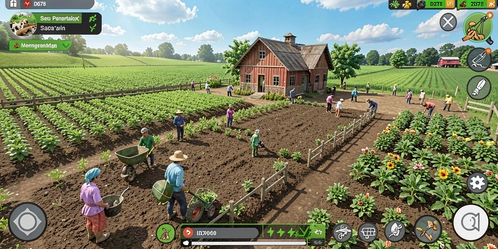 Tampilan gameplay menarik dari permainan pertanian ID678.