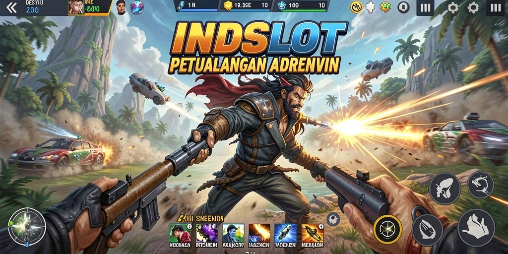 Tampilan aksi mendebarkan dalam permainan INDSLOT.
