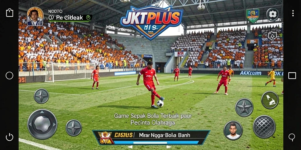 Screenshot gameplay JKTPLUS menampilkan aksi seru di lapangan.