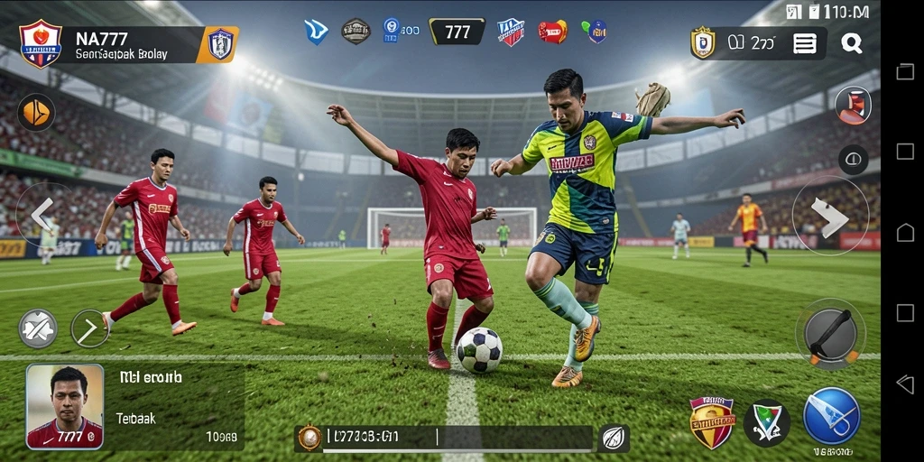 Tampilan gameplay seru di game sepak bola NA777.