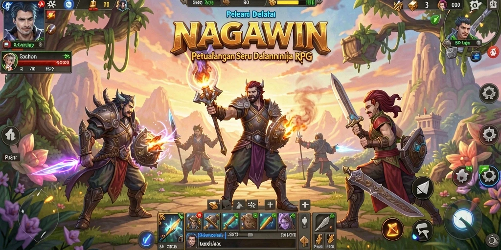 Tampilan gameplay RPG yang mendebarkan dari NAGAWIN.
