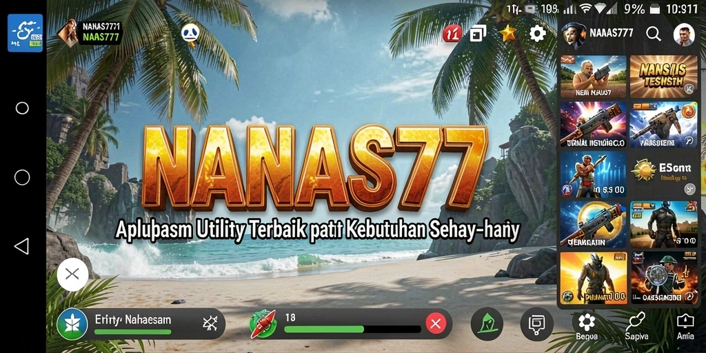 Tampilan antarmuka aplikasi NANAS777 yang user-friendly.