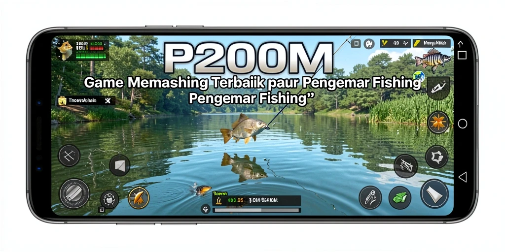 Tampilkan gameplay P200M yang menampilkan aksi memancing yang seru.