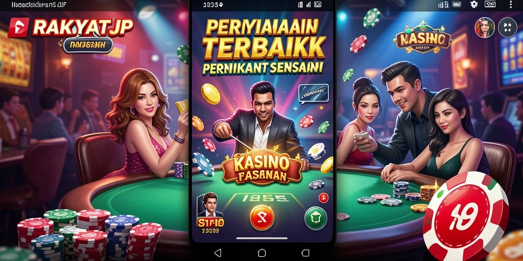 Tangkapan layar menunjukkan gameplay mendebarkan RAKYATJP selama sesi Kasino.