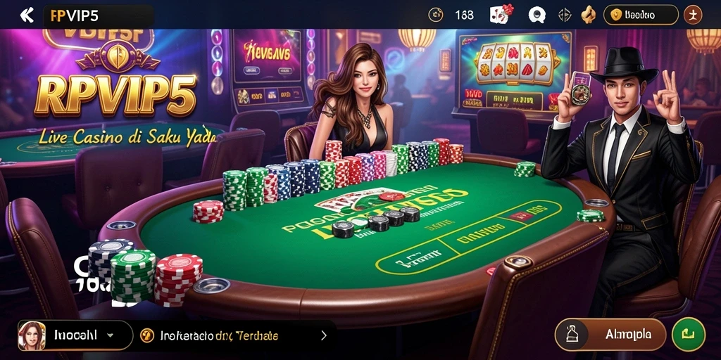 Gameplay seru RPVIP5 dengan dealer langsung dan interaksi pemain.