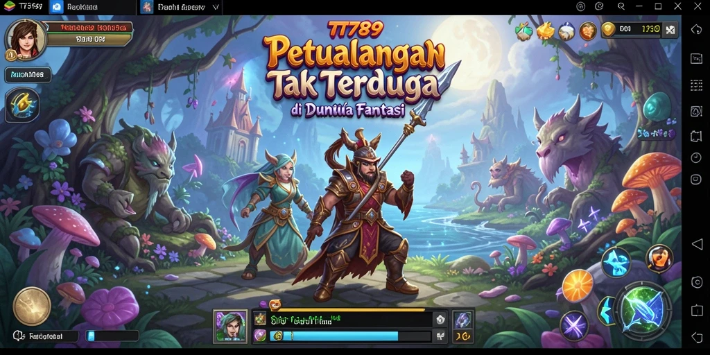 Screenshot utama yang menunjukkan aksi seru dalam permainan petualangan.