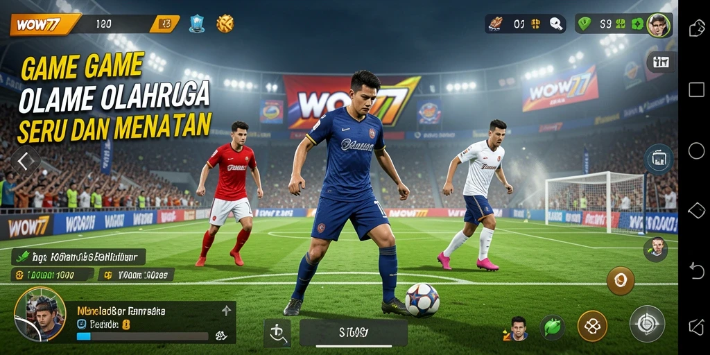 Screenshot menunjukkan aksi seru dalam pertandingan olahraga WOW77.