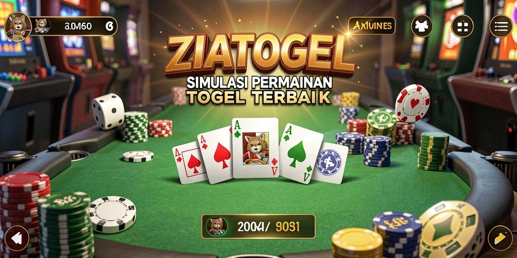 Tampilan utama ZIATOGEL dengan fitur gameplay yang menarik.