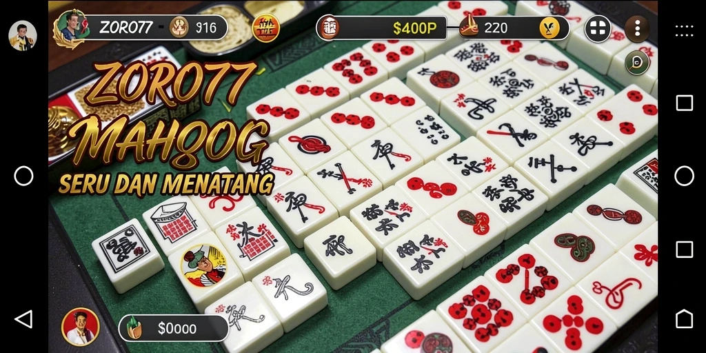 Tampilan menarik gameplay ZORO77 dengan Mahjong.